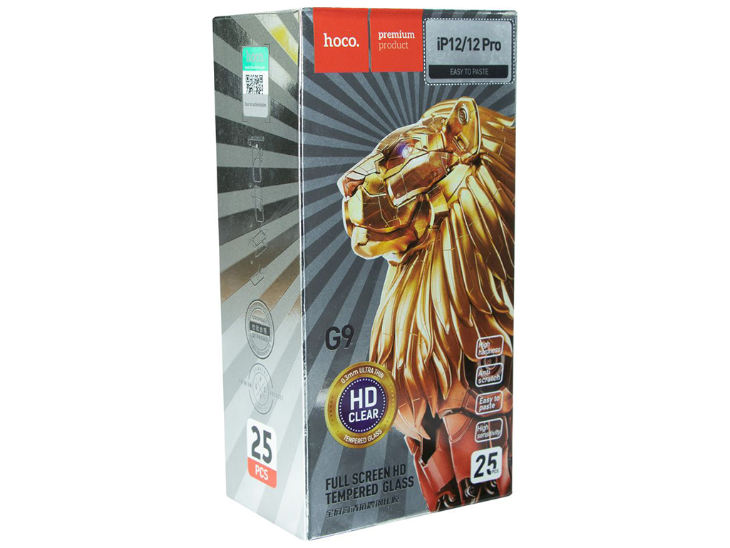 Захисне скло Hoco G9 HD for Apple Iphone 12/12 Pro 25 шт Колір Чорний