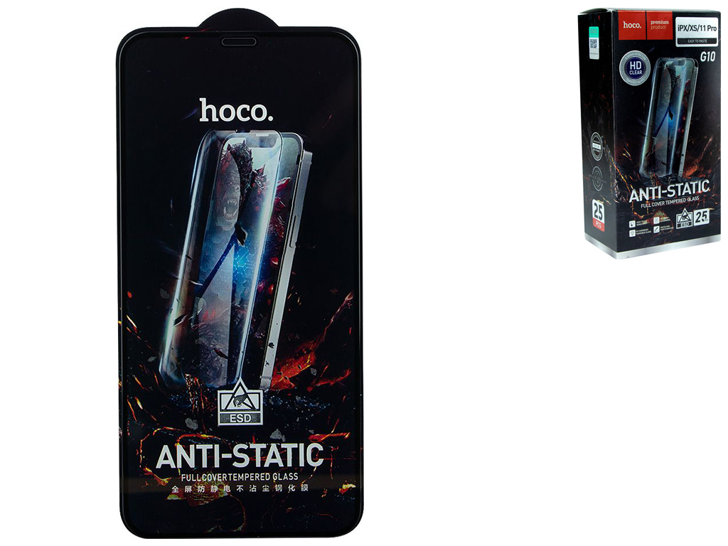 Захисне скло Hoco G10 HD Anti-static for Apple Iphone X/XS/11 Pro 25 шт Колір Чорний