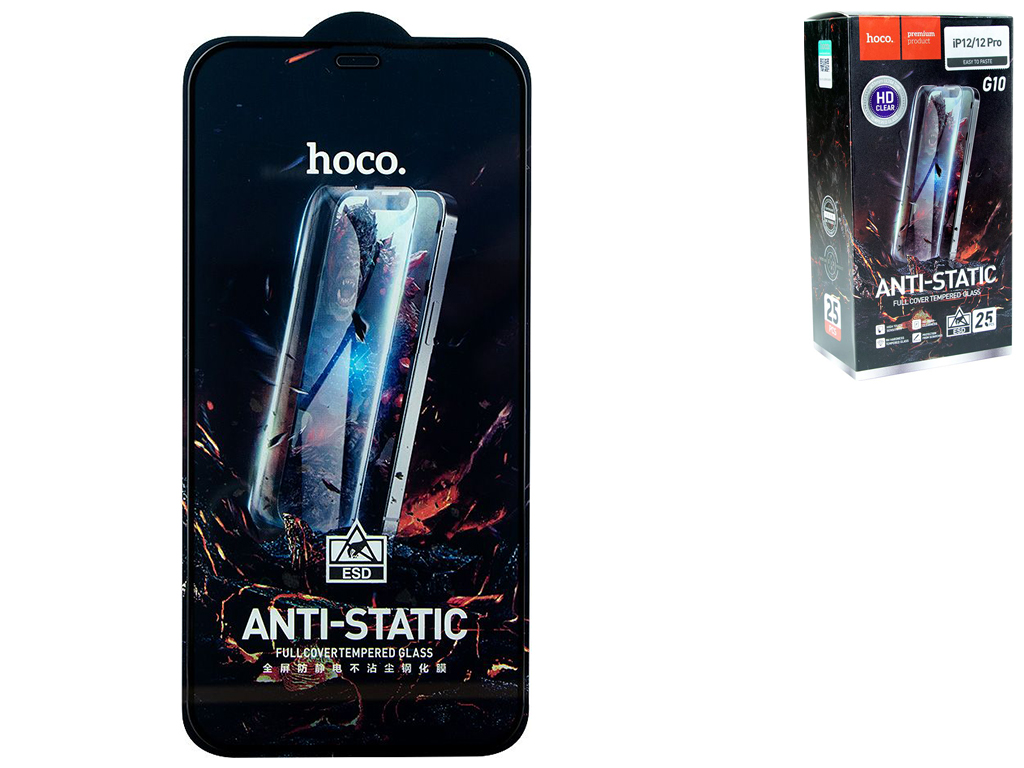 Захисне скло Hoco G10 HD Anti-static for Apple Iphone 12/12 Pro 25 шт Колір Чорний