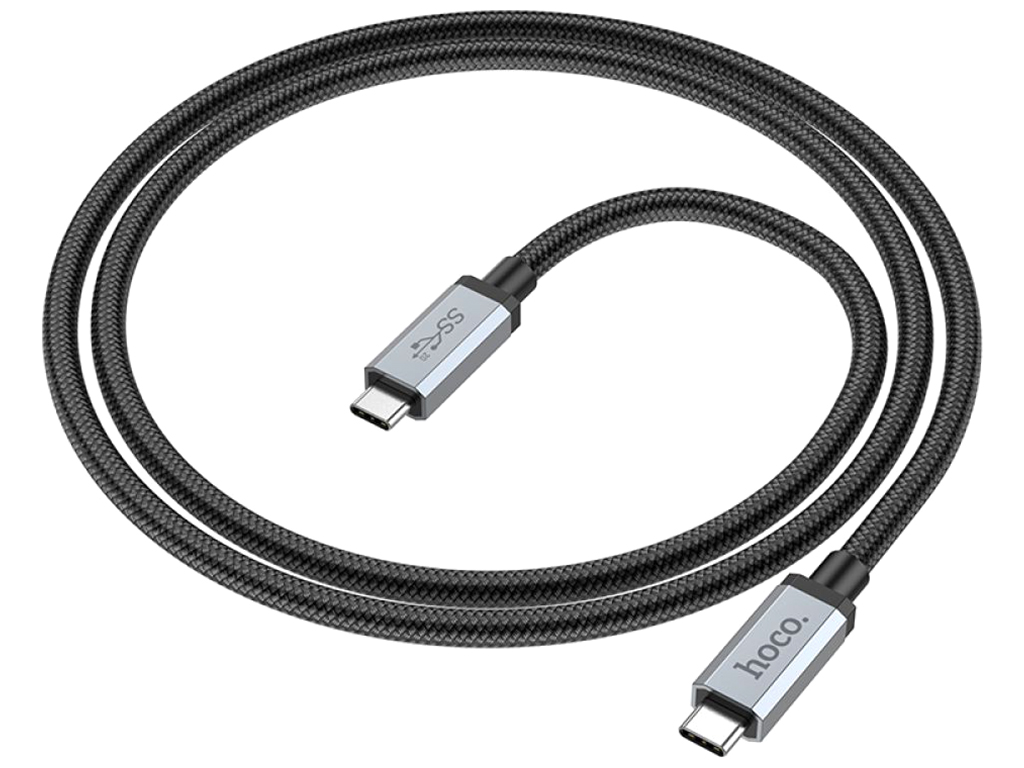 Кабель USB Hoco US06 Кабель USB3.2 20Gbps 100W 4K 60Hz 2m Type C to Type C Цвет Черный