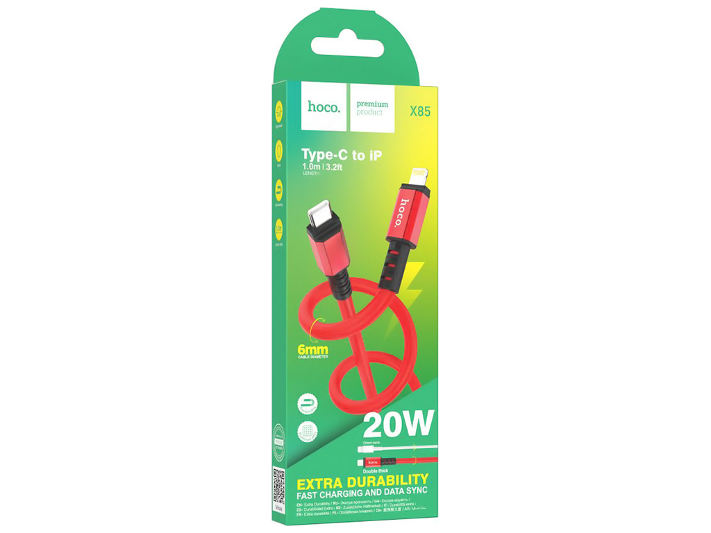 Кабель USB Hoco X85 PD Type-C to Lightning, Красный