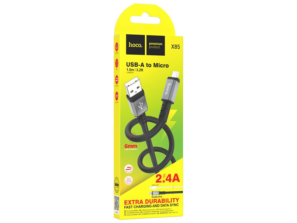 Кабель USB Hoco X85 Micro, Чёрный
