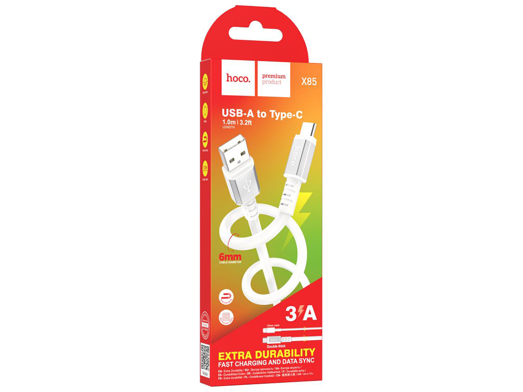 Кабель USB Hoco X85 Type-C, Белый