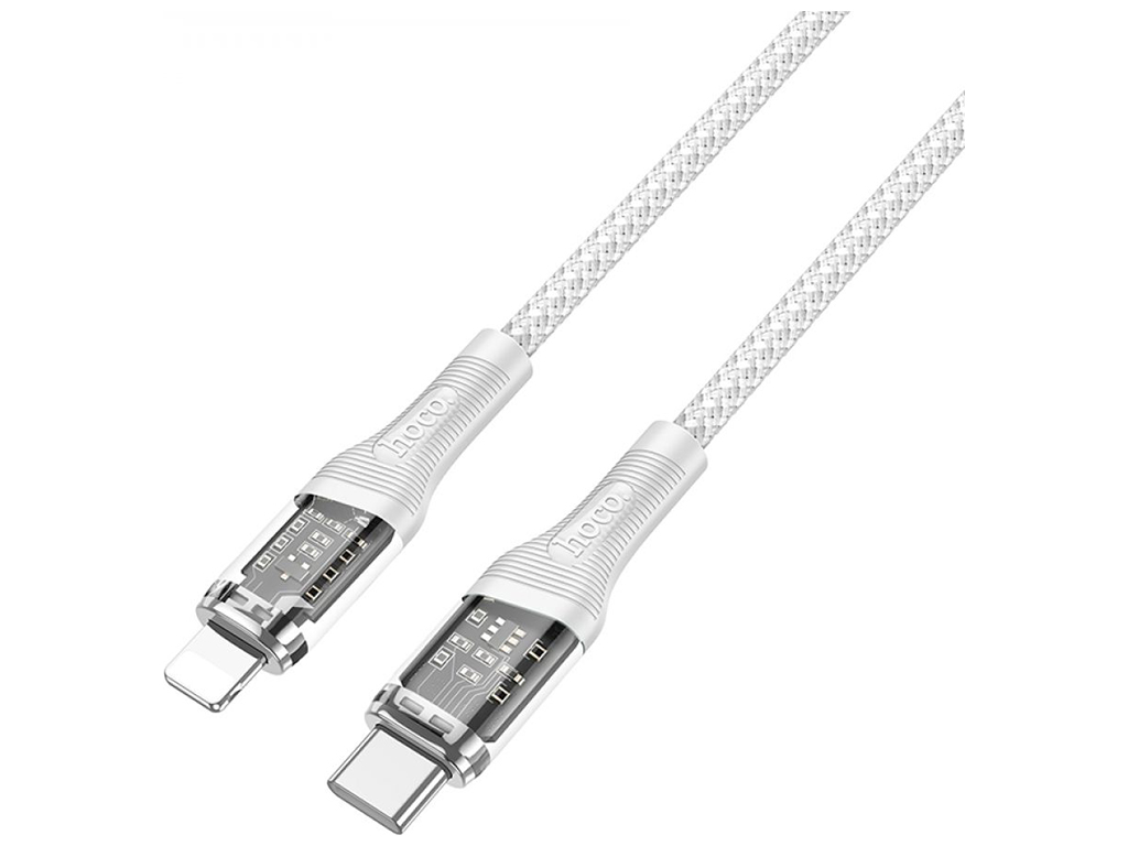 Кабель USB Hoco U111 Transparent Discovery Edition PD20W Type C to Lightning Цвет Серый