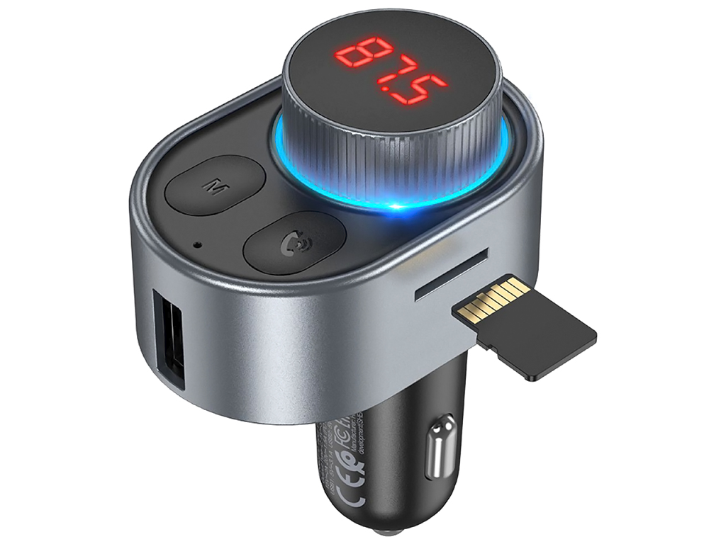FM-трансмітер Hoco E72 Alegria PD30W car BT FM transmitter Колір Черно-Сірий
