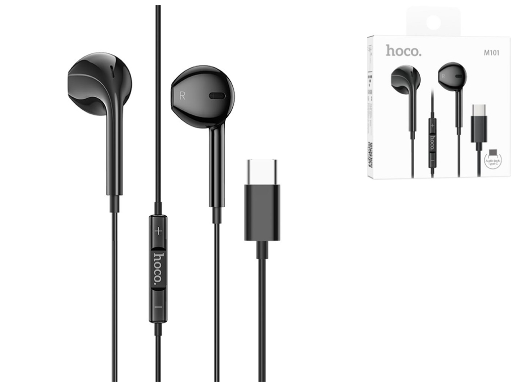 Навушники Hoco M101 Crystal joy wire-controlled digital earphones Type-C, Колір Чорний