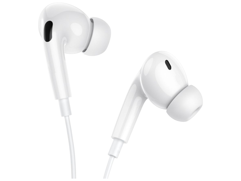 Наушники Hoco M101 Pro, проводные, с микрофоном, jack 3.5, 1,2м, цвет белый