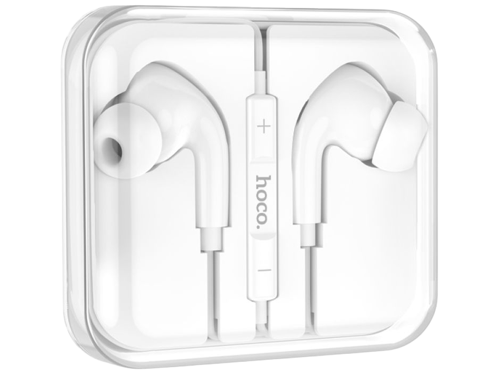 Наушники Hoco M101 Pro, проводные, с микрофоном, jack 3.5, 1,2м, цвет белый
