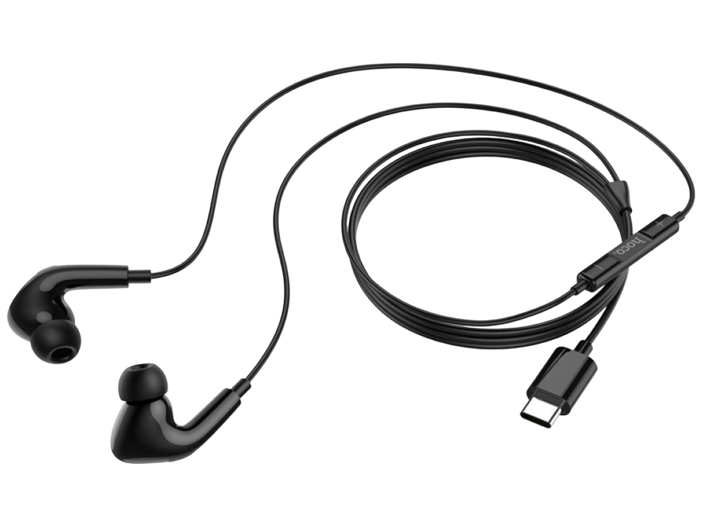 Навушники провідні Hoco M101 Pro Crystal sound, вакуумні, з мікрофоном, 3,5мм, 1,2м, колір чорний