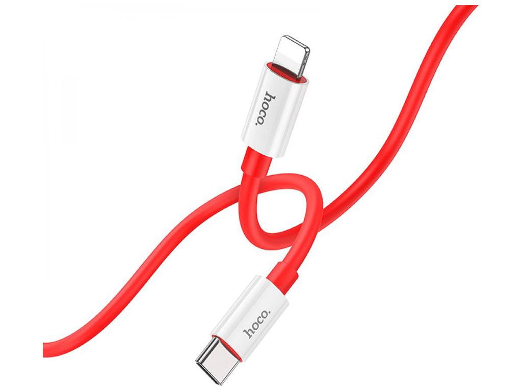Кабель USB Hoco X87 Magic silicone PD20W Type C to Lightning, Червоний