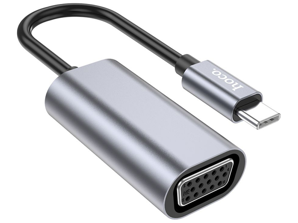 Перехідник Hoco UA21 Origin Type-C to VGA converter Колір Сiрий