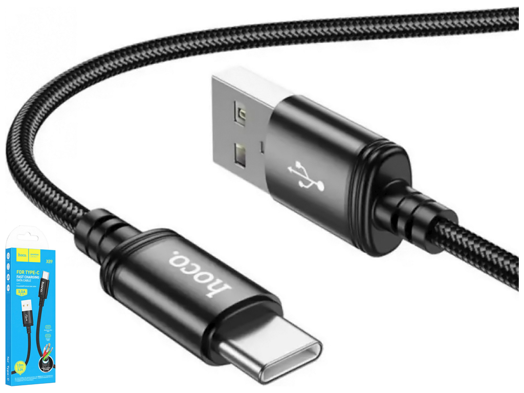 Кабель USB Hoco X89 Wind Type-C 3A, Чорний