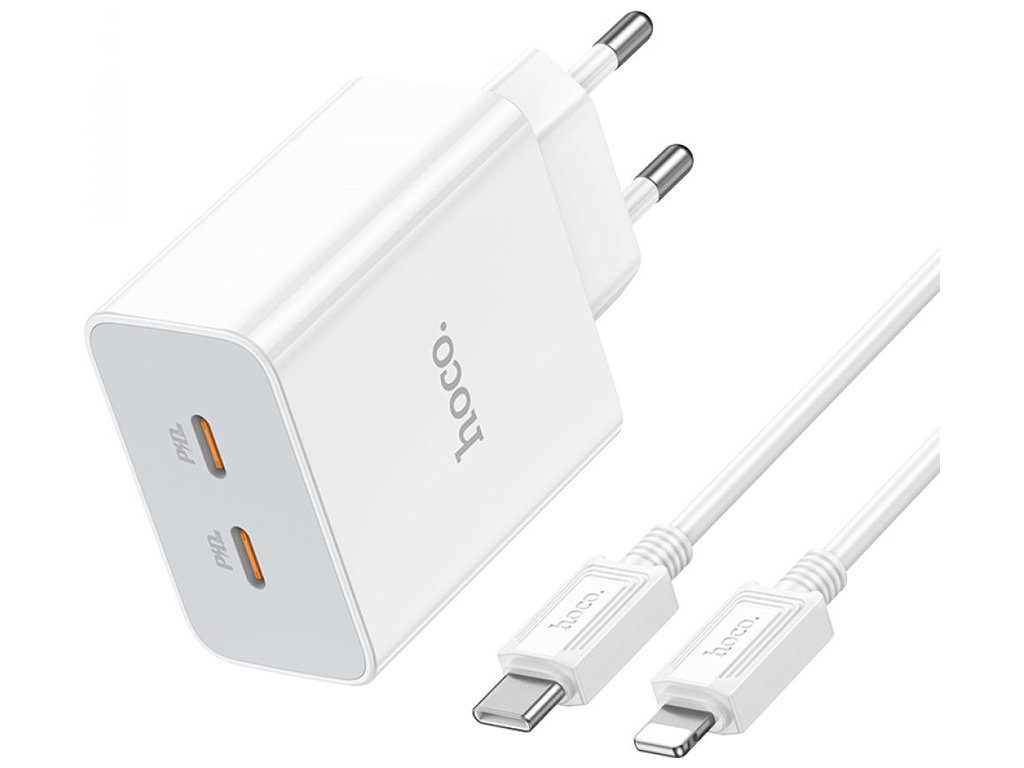 Сетевое зарядное устройство Hoco C108A Leader PD35W/QC Type-C to Lightning Цвет Белый