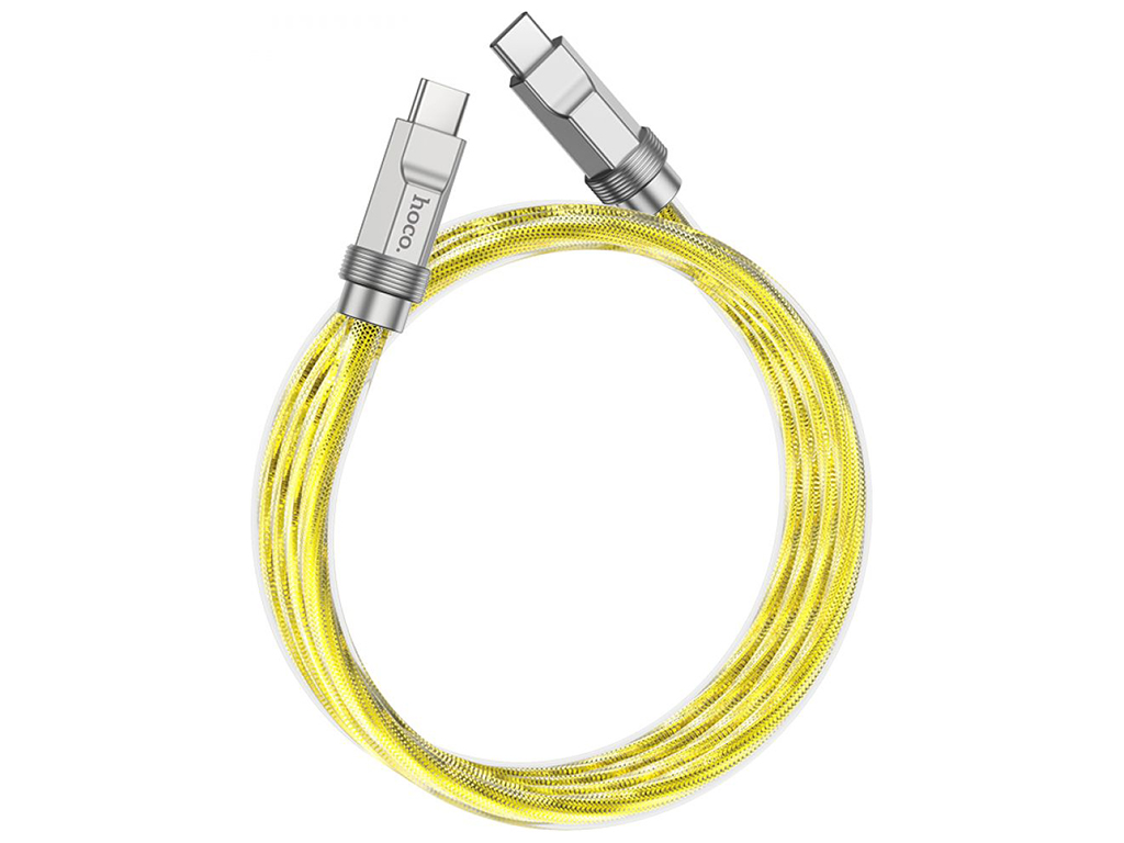 Кабель USB Hoco U113 Solid Silicone 100W Type-C to Type-C, Золотой