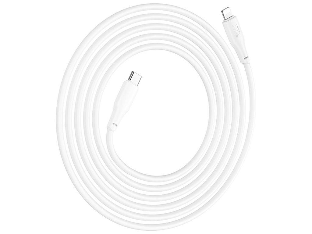 Кабель USB Hoco X93 Force PD20W Type-C to Lightning 2м, Колір Бiлий
