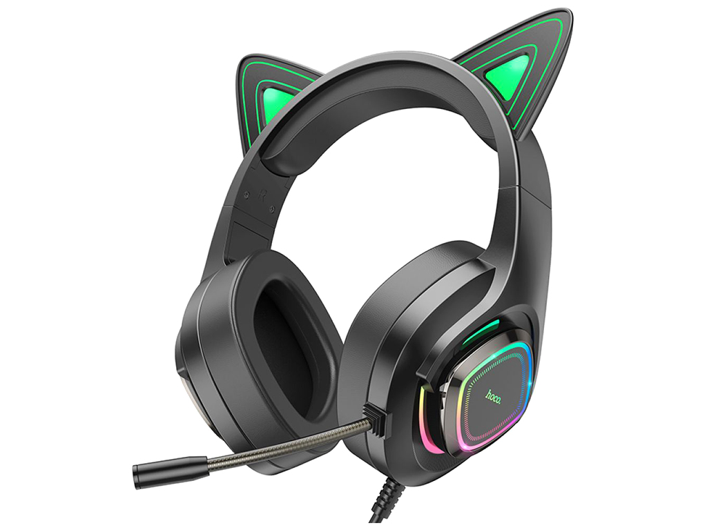 Ігрові Навушники Hoco W107 Cute Cat Ear Колір Зелений