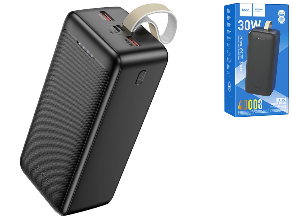 Універсальна Мобільна Батарея Hoco J111C PD30W Smart charge 40000 mAh Колір Чорний