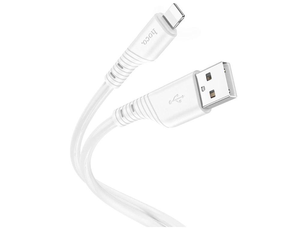 Кабель USB Hoco X97 Crystal color Silicone Lightning, Белый