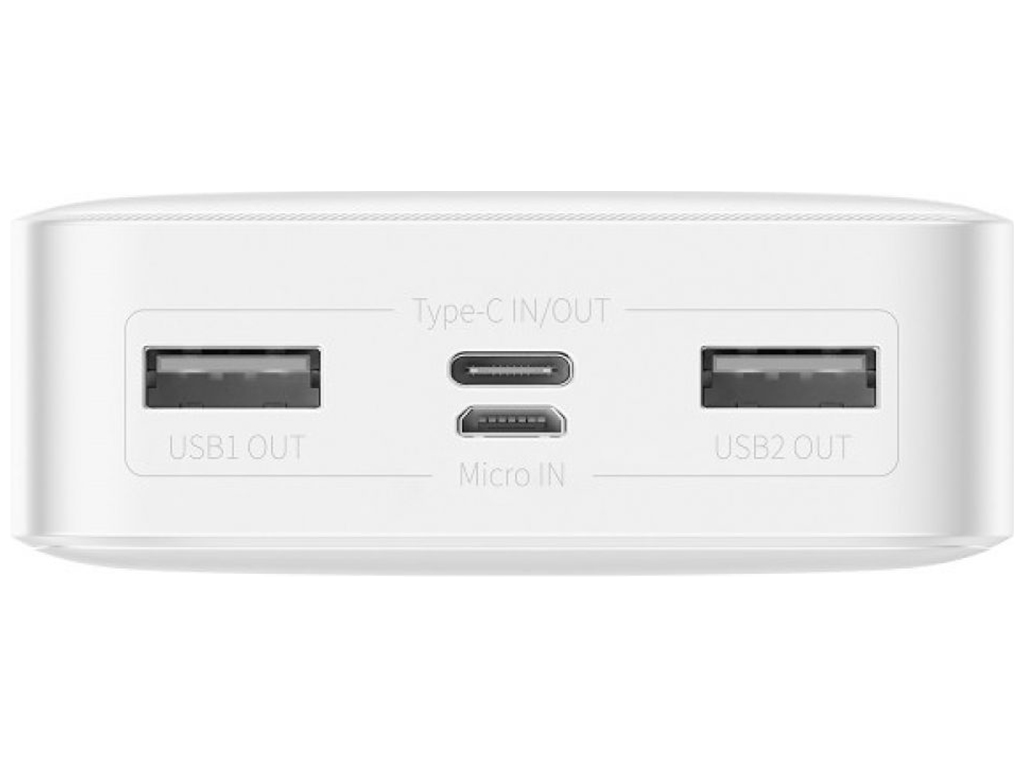 Універсальна Мобільна Батарея Baseus Bipow 15W 20000 mAh Cable USB to Micro 25cm Колір Бiлий, 02