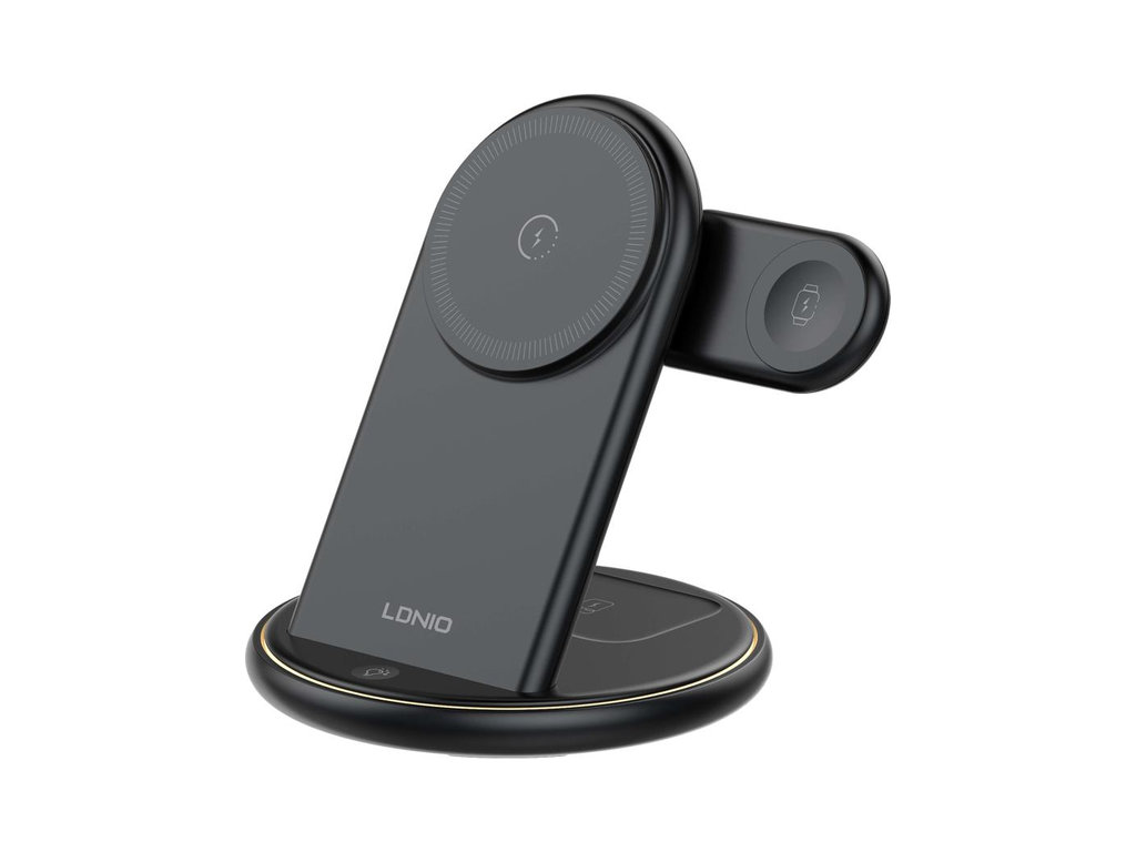 Зарядное устройство беспроводное Ldnip Wl02 5in1, 25.5W, для iWatch, ABS+PC пластик, USB-C, черный