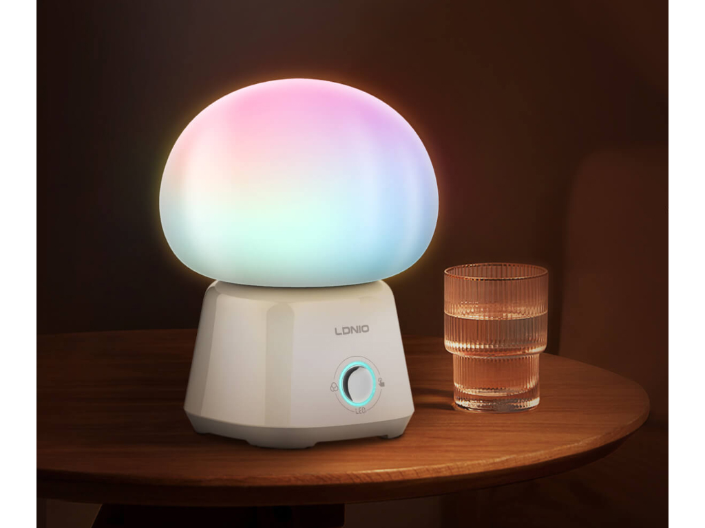 Ночник настольный Ldnio Y4, RGB подсветка, 3600мАч, 3Вт, Type-C, пластик, силикон, цвет белый