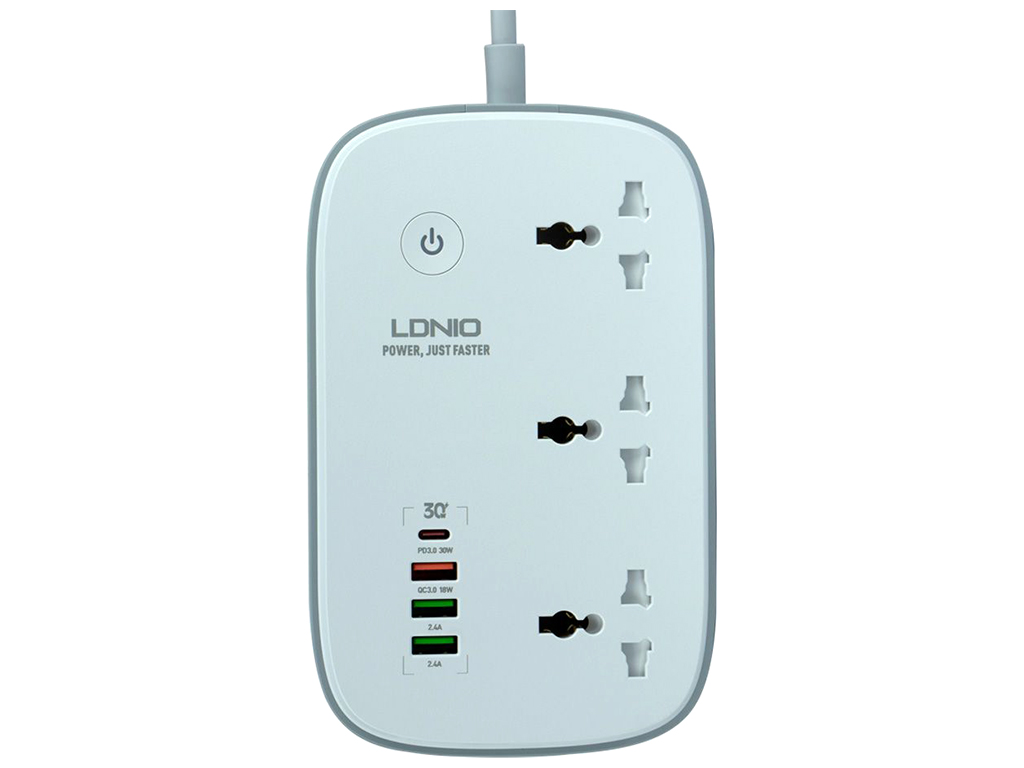 Мережевий подовжувач LDNIO SCW3451 3 ports / PD / 3USB / 1 QC 3.0 1 / Type-C / WiFii Колір White