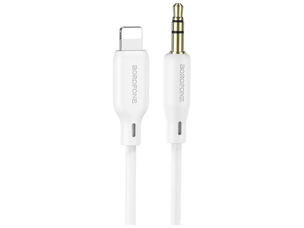 Кабель Aux BorofoneBL18 Lightning Silicone Колір Бiлий