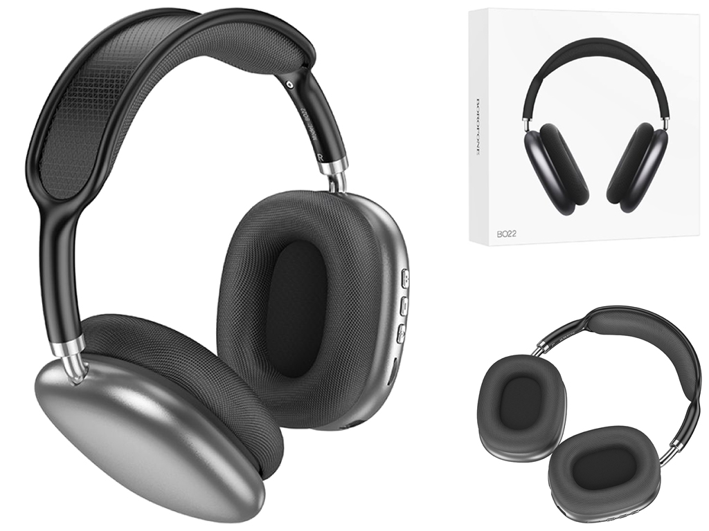 Блютуз стерео гарнитура Borofone BO22, Цвет Темно-серый