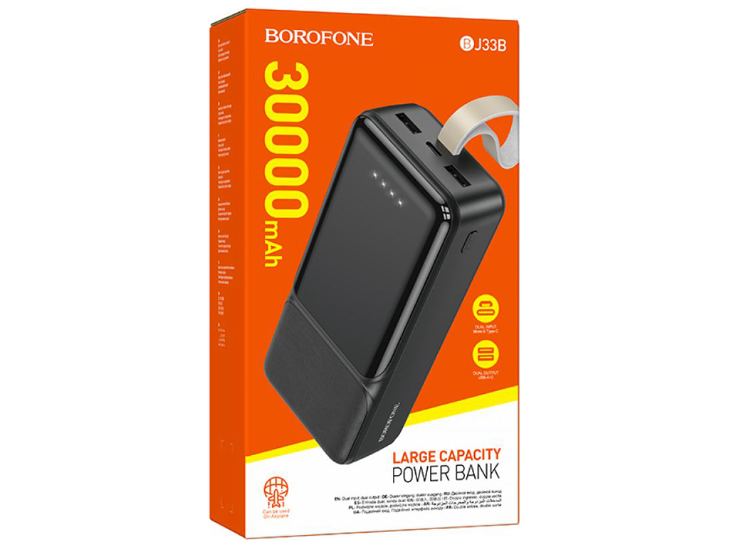 Power Bank Borofone BJ33B Creed 30000 mAh, Колір Чорний