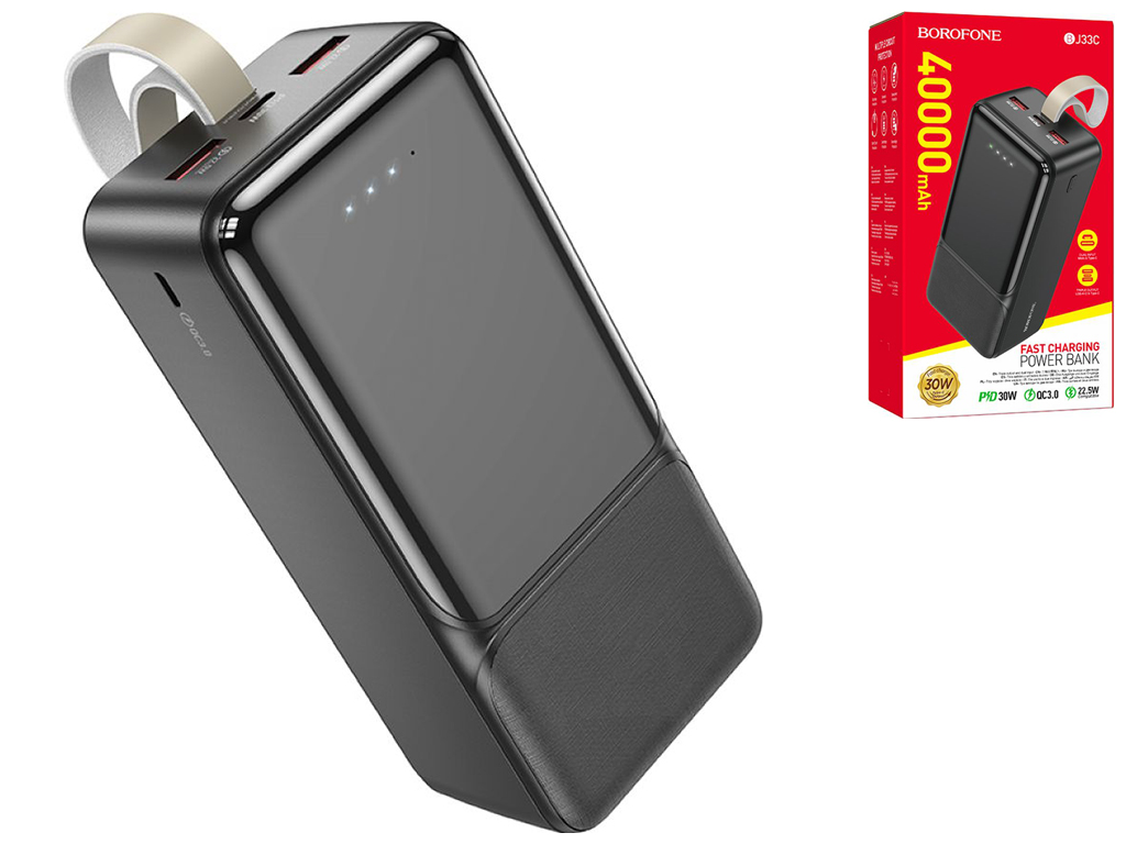 Універсальна Мобільна Батарея Borofone BJ33D PD30W 50000 mAh Колір Чорний