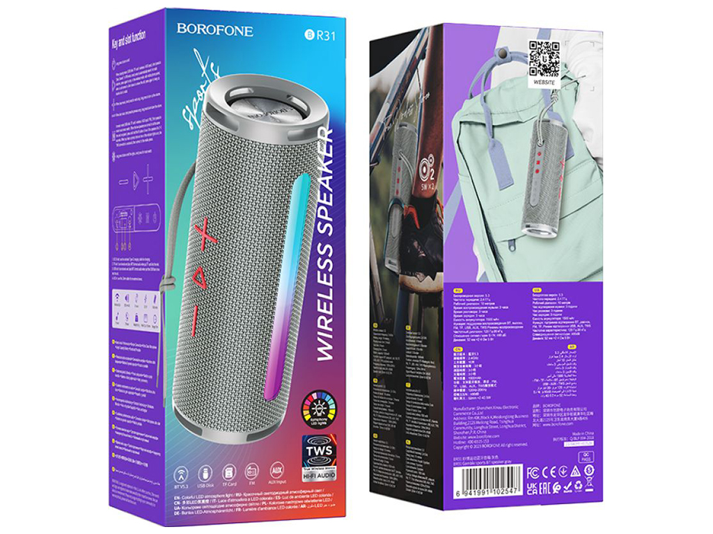 Колонка Borofone BR31 Колір Сiрий