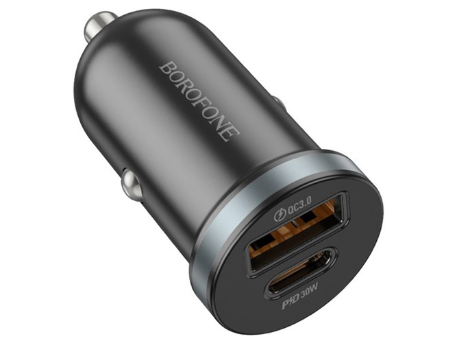 Автомобільний Зарядний Пристрій Borofone BZ22 1USB/1USB-C QC/PD30W Колір Чорний