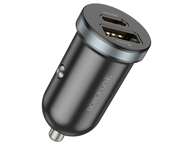 Автомобільний Зарядний Пристрій Borofone BZ22 1USB/1USB-C QC/PD30W Колір Чорний