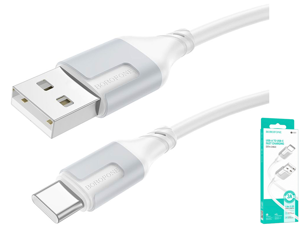 Кабель USB Borofone BX101 Creator Type-C 3A Цвет Белый
