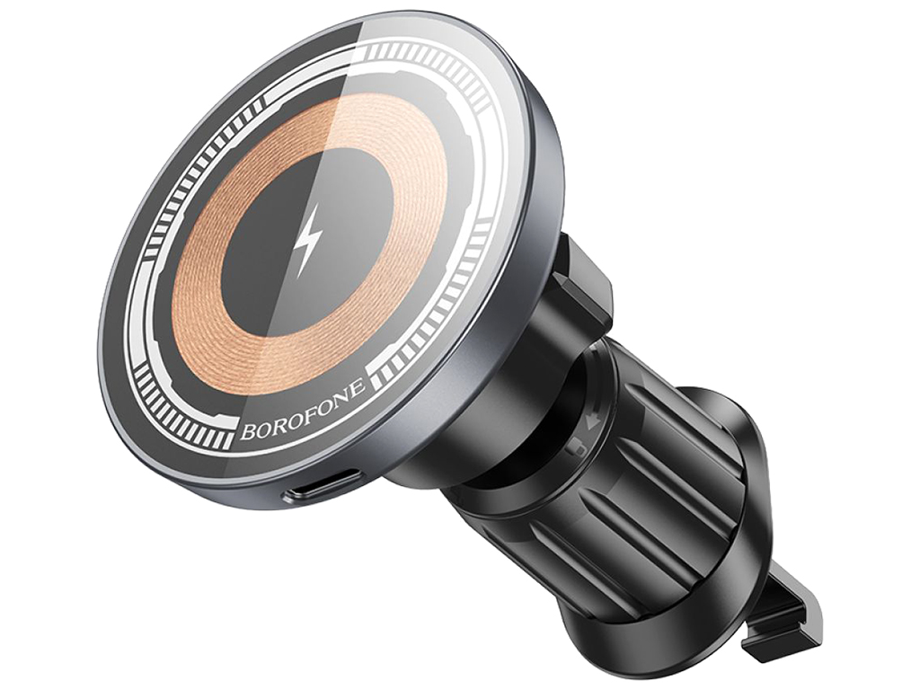 Автодержатель Borofone BH211 Riley Magnetic Wireless 15W, Цвет Черный