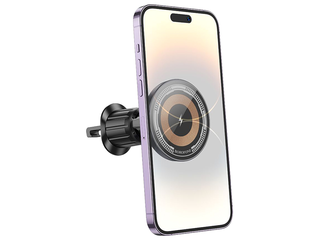 Автодержатель Borofone BH211 Riley Magnetic Wireless 15W, Цвет Черный