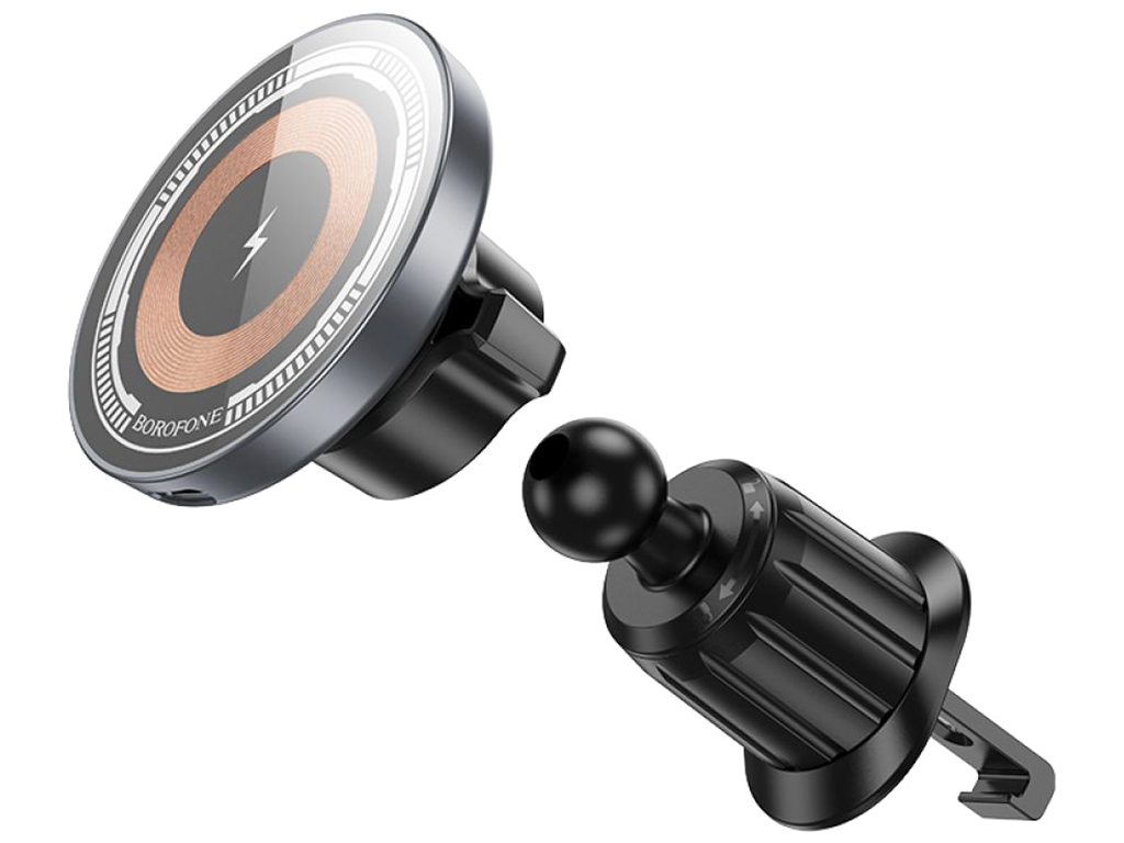 Автодержатель Borofone BH211 Riley Magnetic Wireless 15W, Цвет Черный