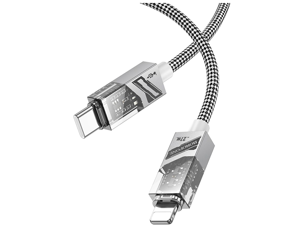 Кабель USB Borofone BU42 Octavia PD27W Type-C to Lightning 1,2м Колір Сiрий