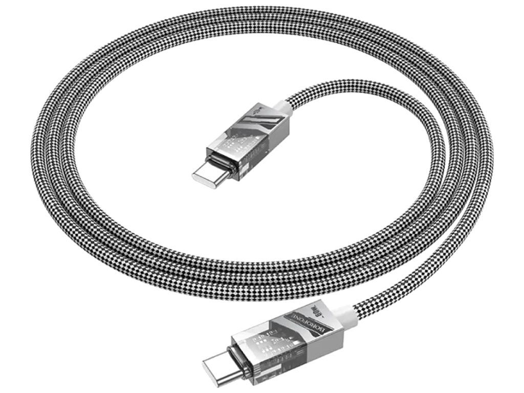Кабель USB Borofone BU42 Octavia 60W Type-C to Type-C 1.2м Колір Сiрий