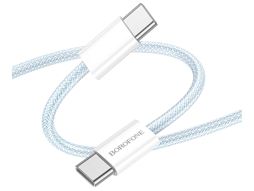 Кабель USB Borofone BX103 Original 60W Type-C to Type-C Колір Блакитний