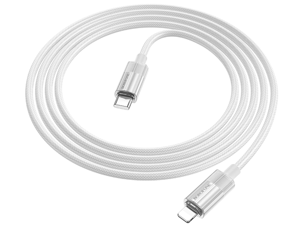 Кабель USB Borofone BU44 Sincero PD27W Type-C to Lightning 1,2м Колір Сiрий