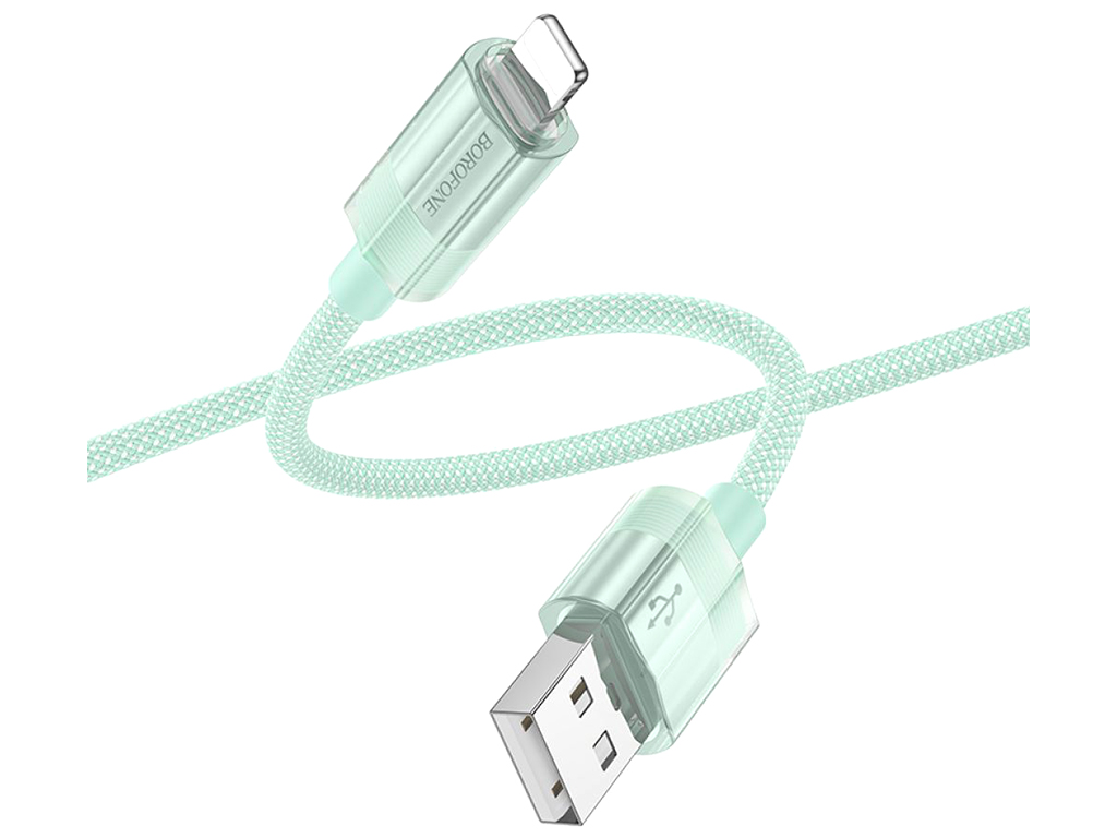 Кабель USB Borofone BU44 Sincero Lightning 2.4A 1,2м Колір Зелений