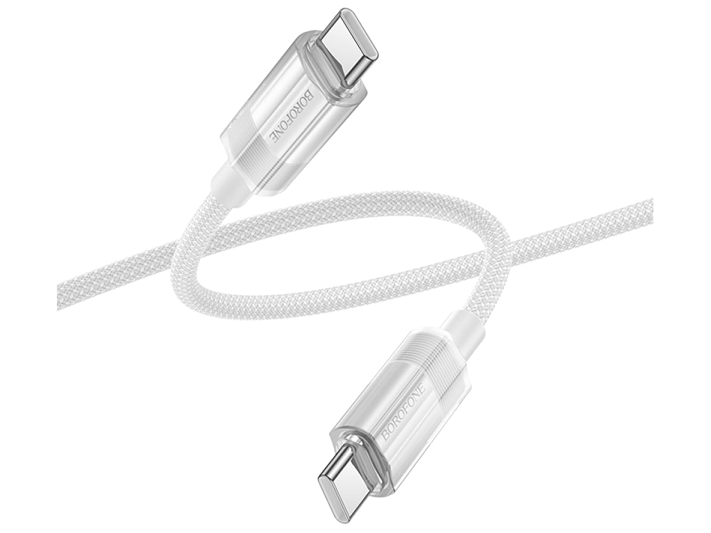 Кабель USB Borofone BU44 Sincero 60W Type-C to Type-C 1,2м Колір Сiрий