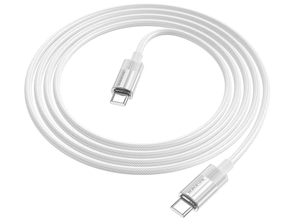 Кабель USB Borofone BU44 Sincero 60W Type-C to Type-C 1,2м Колір Сiрий