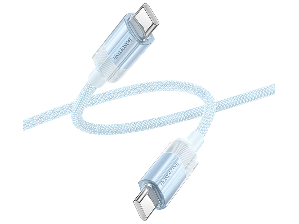 Кабель USB Borofone BU44 Sincero 60W Type-C to Type-C 1,2м Колір Блакитний
