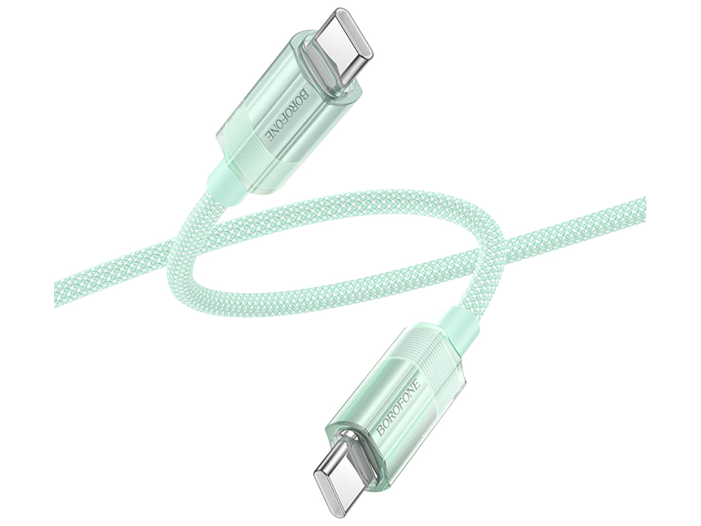 Кабель USB Borofone BU44 Sincero 60W Type-C to Type-C 1,2м Колір Зелений