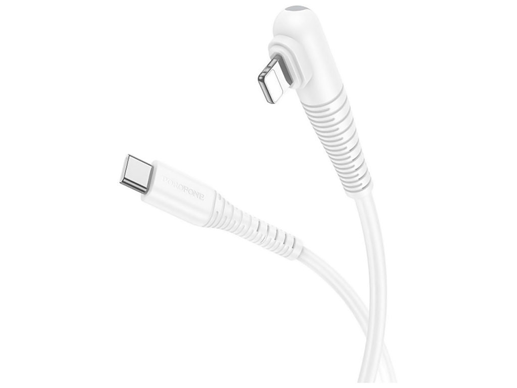 Кабель USB Borofone BX105 Corriente PD27W Type-C to Lightning Колір Бiлий