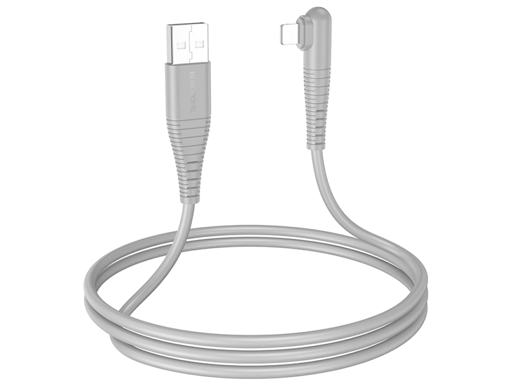 Кабель USB Borofone BX105 Corriente Lightning 2.4A Колір Сiрий