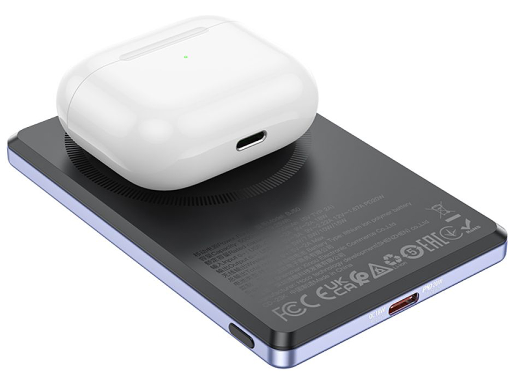 Універсальна мобільна батарея Power Bank Borofone BJ50 Leader PD20W magnetic 5000mAh Колір Фіолетови