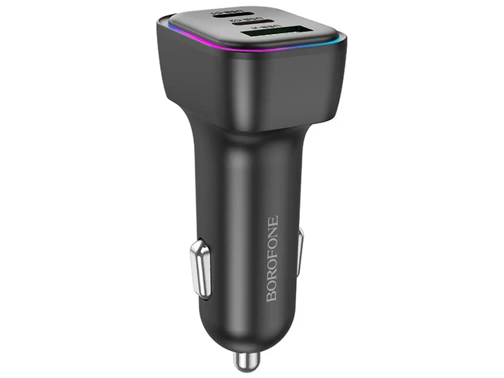 Автомобільний Зарядний Пристрій Borofone BZ28C 1USB/2USB-C QC/PD 60W Колір Чорний